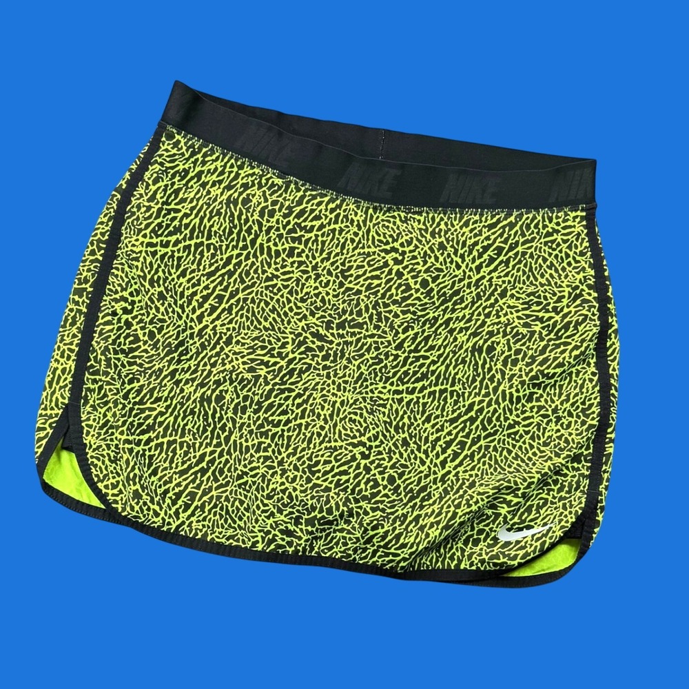 Nike Golf Skort Woman S Neon Yellow Black Elephant Dri-FIT Active Skirt New